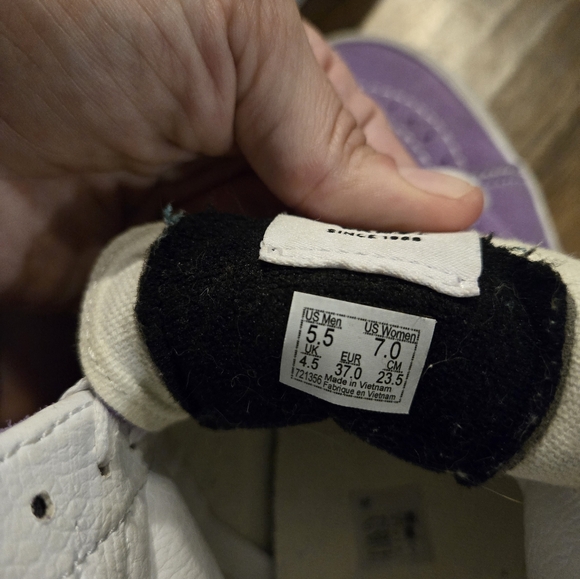 Vans Purple High Tops Women's Size 7 - Picture 5 of 10